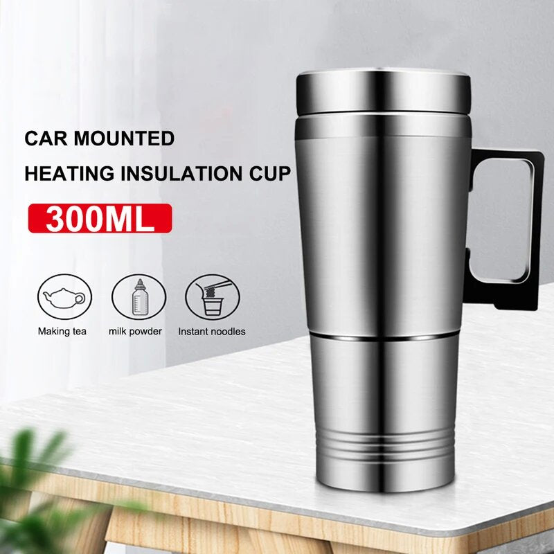 Stainless Steel Car Heating Mug Travel Heating Mug Sealed Good Hot Water Coffee Tea Electric Mugs