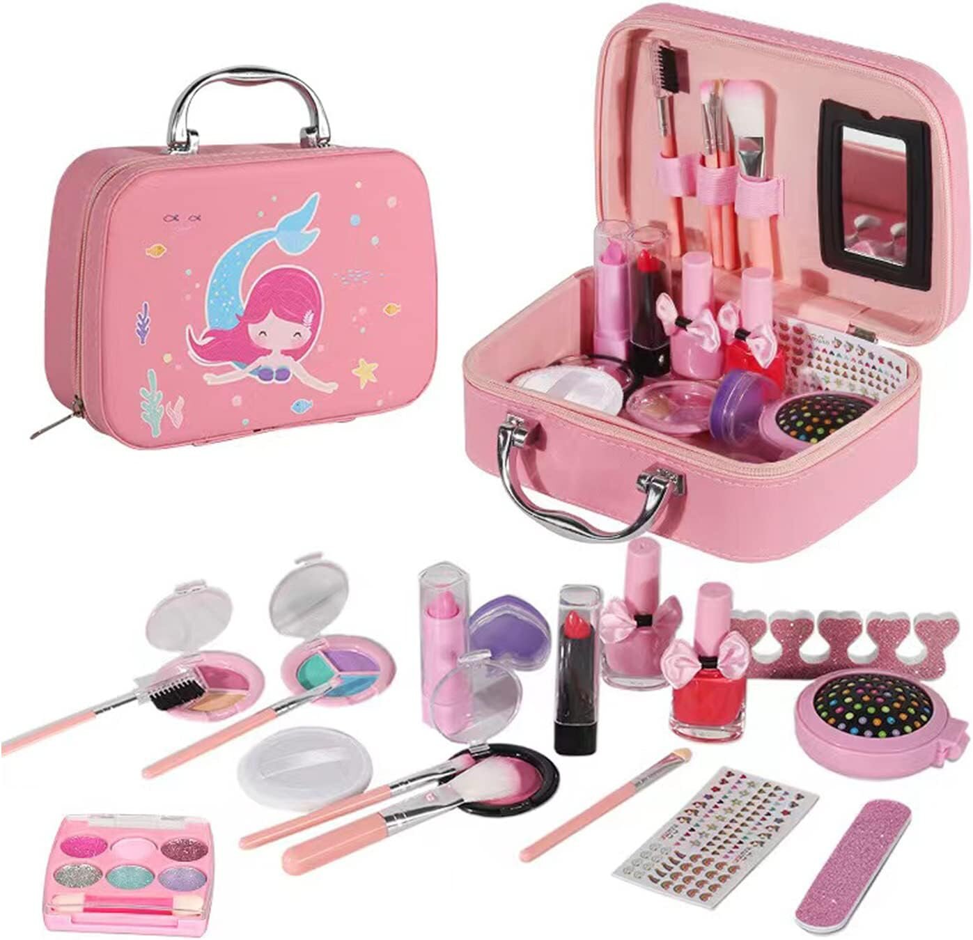 Children Mermaid Cosmetic Toys Makeup Set pink