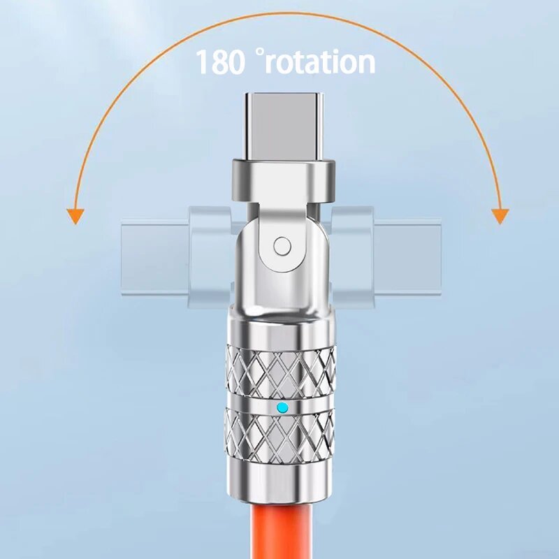 USB Type C Super Fast Charging Cable with Rotatable Plug