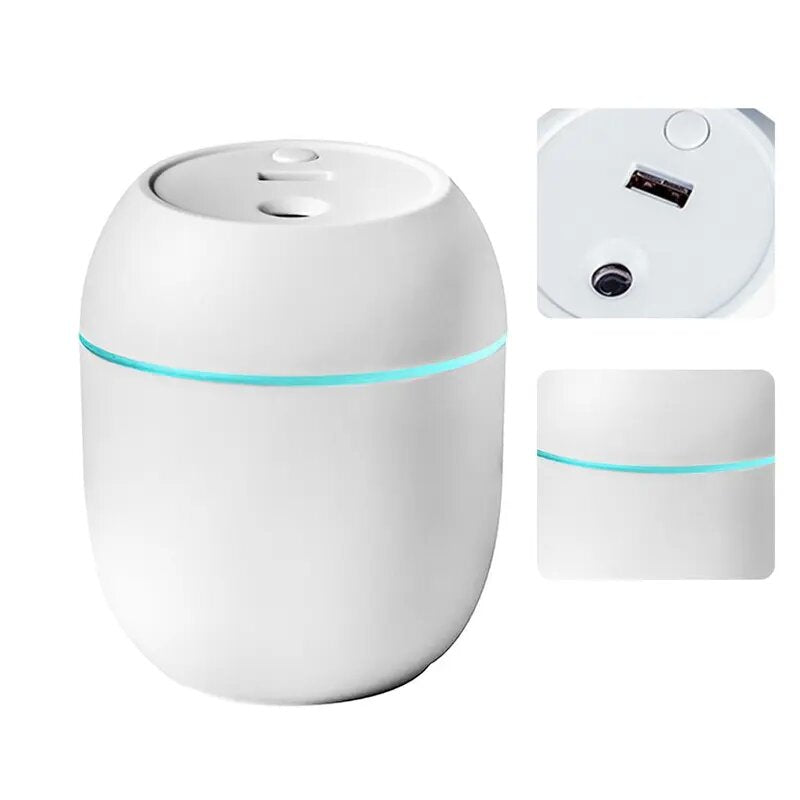 Portable Humidifier 250ml Essential Oil Diffuser 2 Modes USB Auto Off with LED Lights For Home Car Mist Maker Facial Steamer