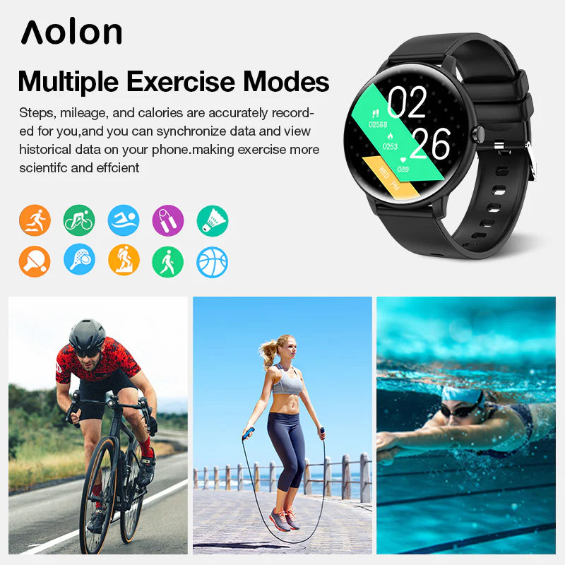 Aolon GTR Mini Smartwatch Health & Call 115 Modes Full Touchscreen Sports Smartwatch