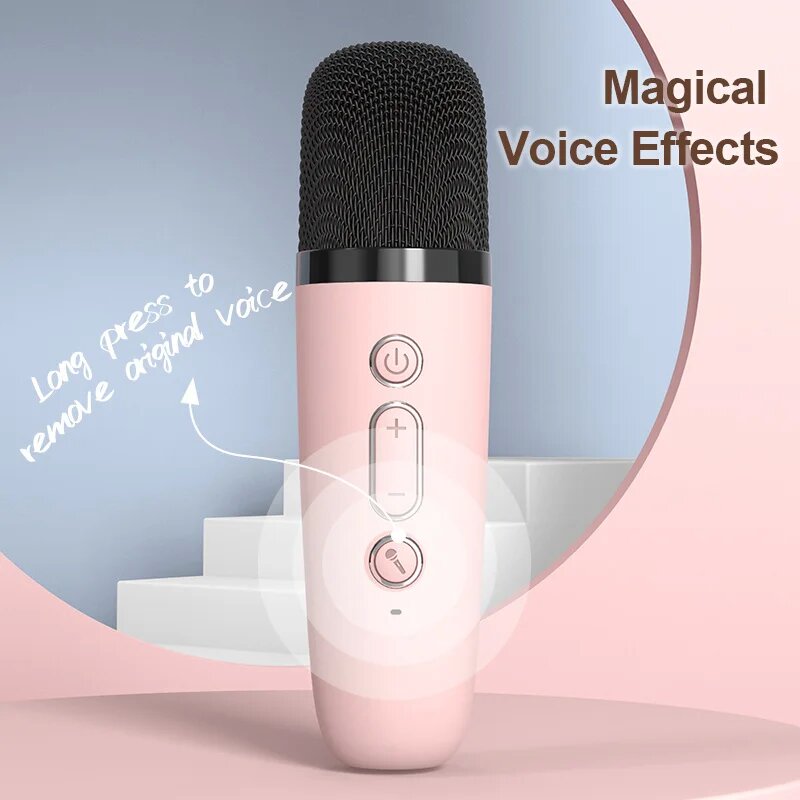 Audio Karaoke Microphone Wireless Bluetooth Portable Karaoke Machine Microphone with Speaker Kids Birthday Gift