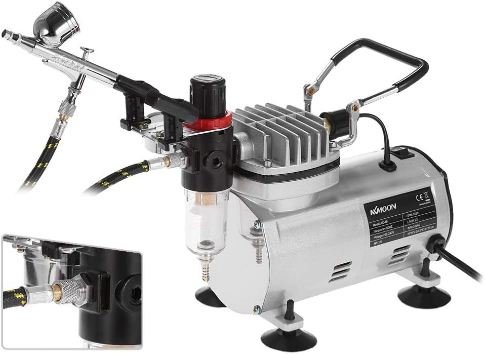 Airbrush Compressor Kit - Dual Action, Precision Hobby Airbrush Machine Set