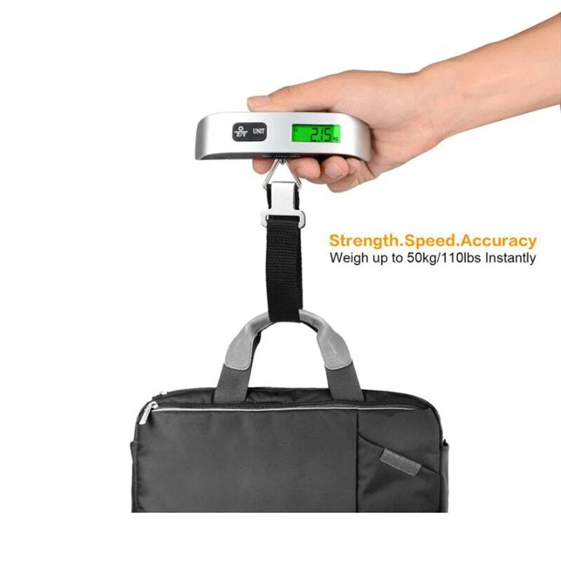 Green Backlit Digital Electronic Scale Temperature Function Electronic Travel Luggage Scale