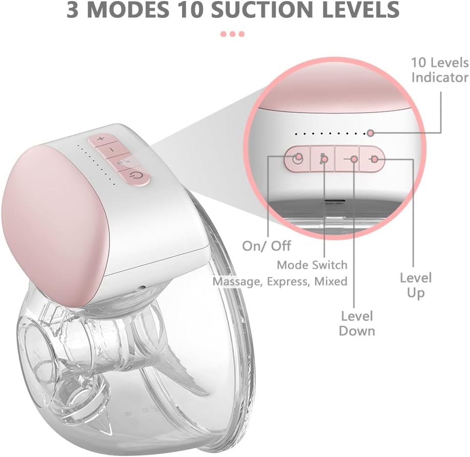 Wearable Electric Breast Pump Single Suction Cup, Ultra Silent Technology, Breast Collector for Breastfeeding