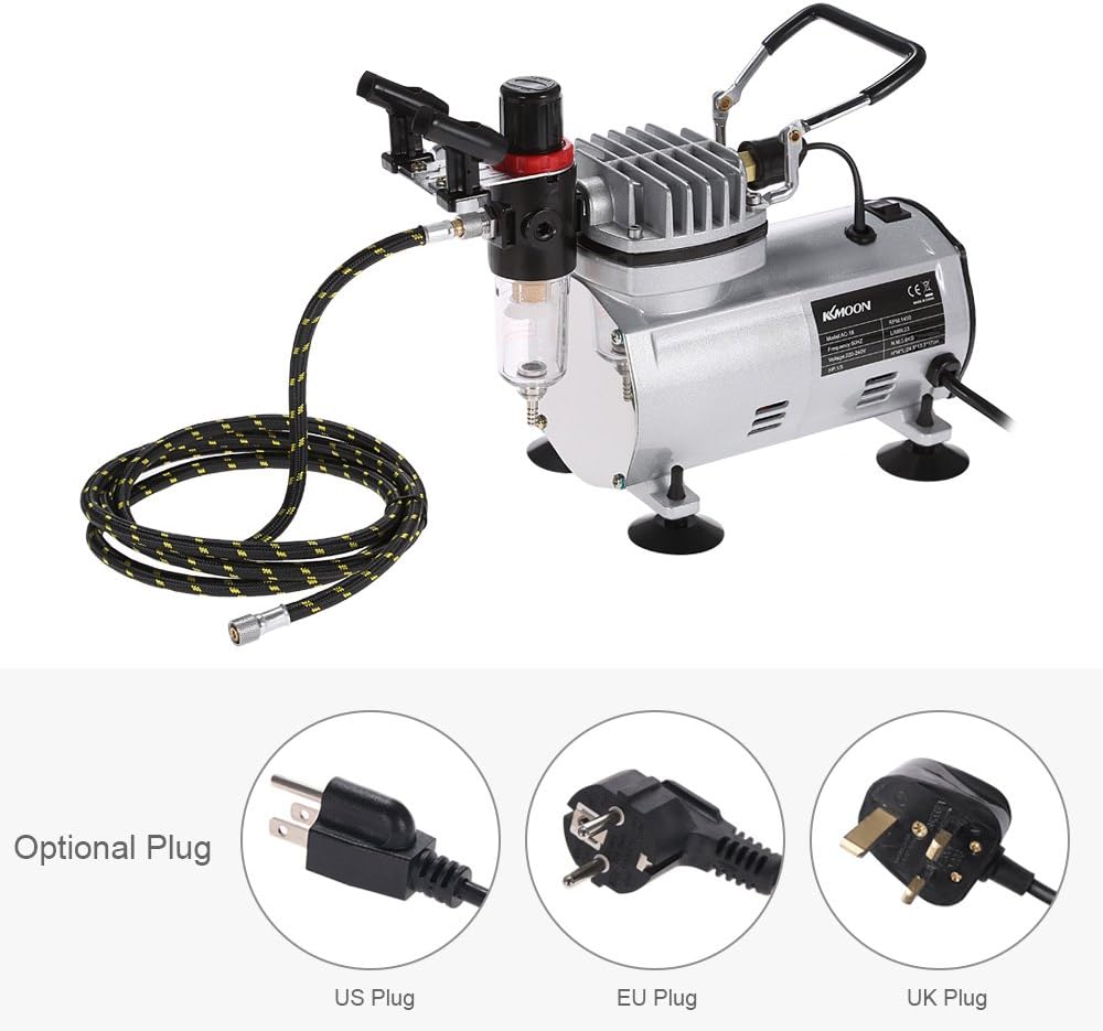 Airbrush Compressor Kit - Dual Action, Precision Hobby Airbrush Machine Set