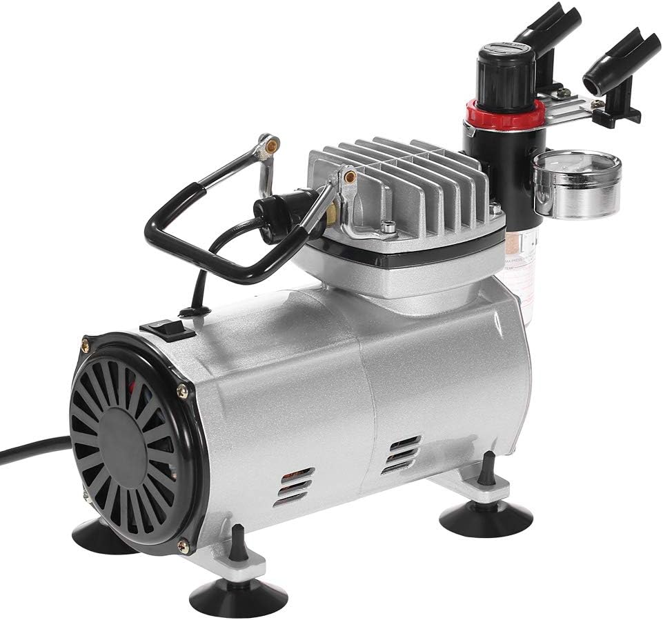 Airbrush Compressor Kit - Dual Action, Precision Hobby Airbrush Machine Set