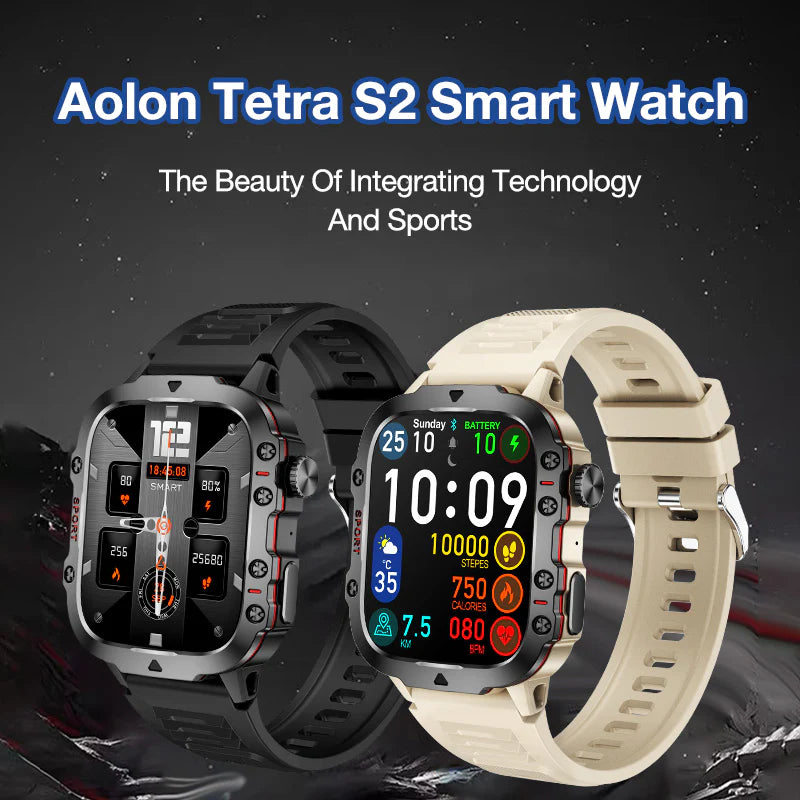 Aolon Tetra S2 Smart Watch AMOLED Waterproof 100 Sport Modes long las stylisouq