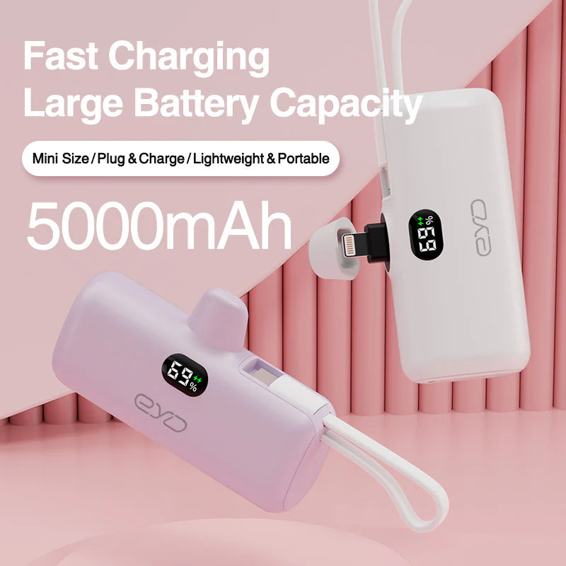 Mini Portable Mobile Power 5000mAh USB Capsule Mobile Power QC PD Small Fast Charging