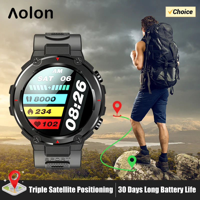 AOLON Navi R GPS Smart Watch 1.32” HD AMOLED Display 5ATM Waterproof