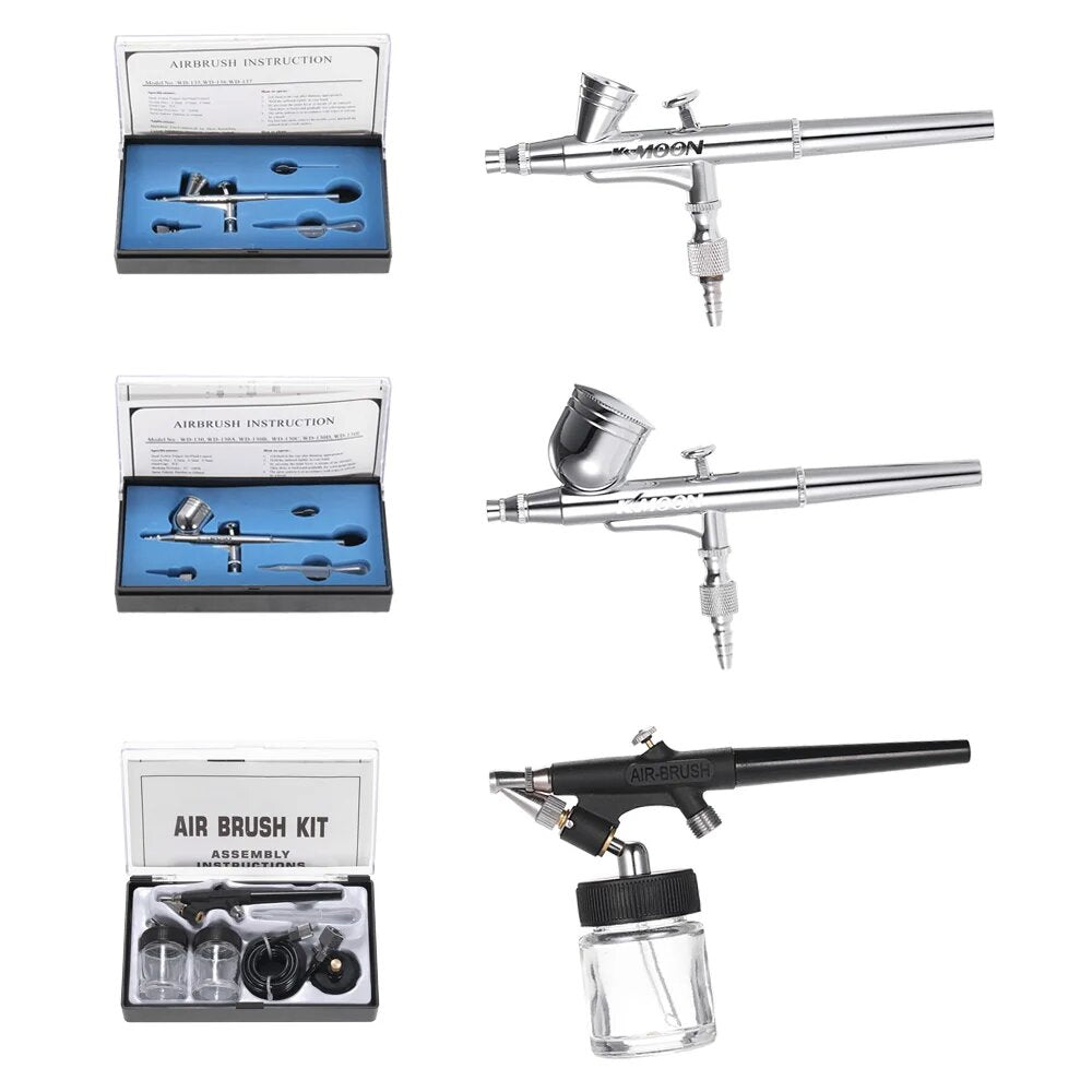 Airbrush Compressor Kit - Dual Action, Precision Hobby Airbrush Machine Set