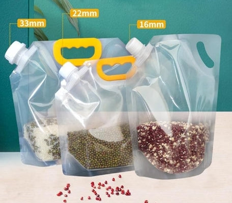 5PC Transparent Rice Storage Bags Kitchen Food Sealable Bags