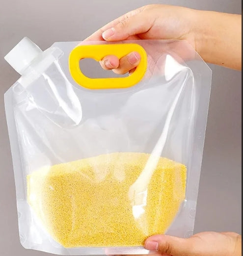 5PC Transparent Rice Storage Bags Kitchen Food Sealable Bags