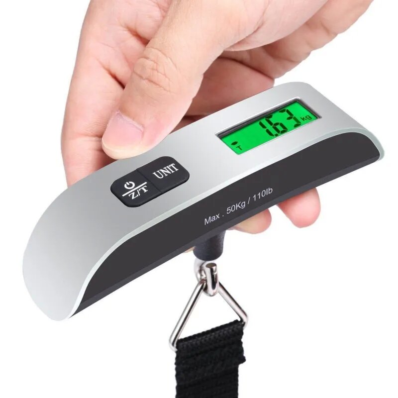 Green Backlit Digital Electronic Scale Temperature Function Electronic Travel Luggage Scale