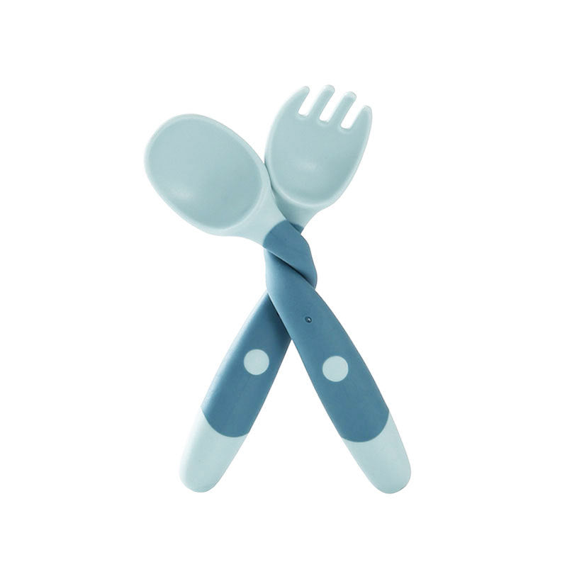 Silicone tableware toddler bendable soft fork training eating children's tableware