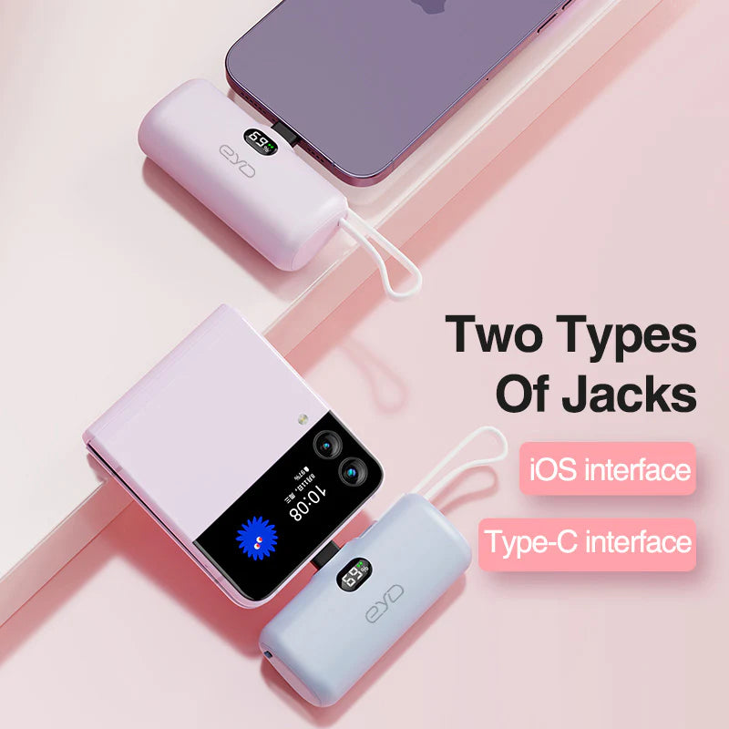 Mini Portable Mobile Power 5000mAh USB Capsule Mobile Power QC PD Small Fast Charging