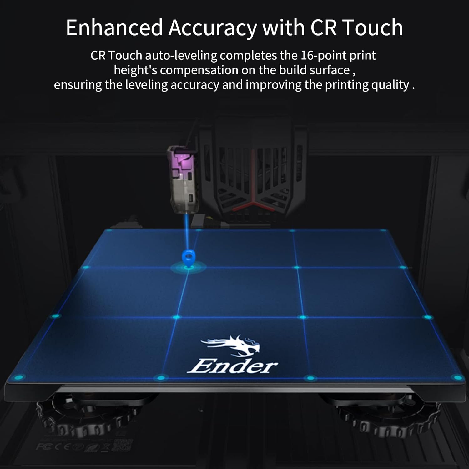 طابعة CRIALITY Ender-3 V2 NEO ثلاثية الأبعاد مع CR-Touch ذاتية التسوية 32 بت اللوحة الأم للكمبيوتر الصامت لوحة بناء مغناطيسية من الفولاذ الزنبركي