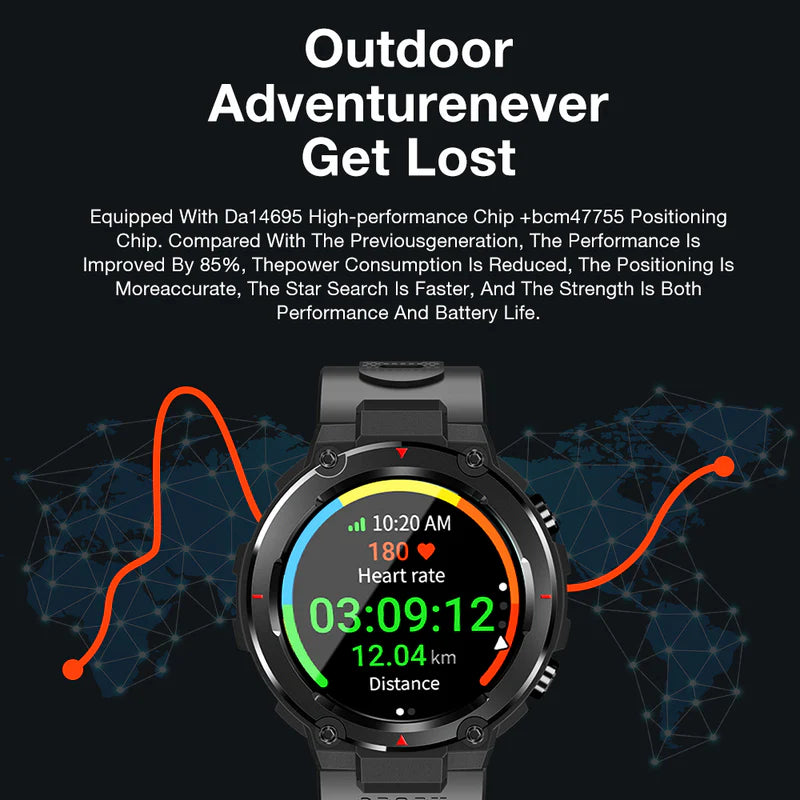 AOLON Navi R GPS Smart Watch 1.32” HD AMOLED Display 5ATM Waterproof