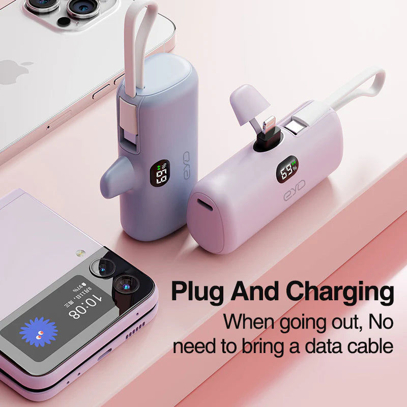 Mini Portable Mobile Power 5000mAh USB Capsule Mobile Power QC PD Small Fast Charging