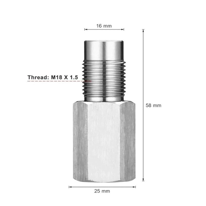 M18 x 1.5 Oxygen Sensor Extenders size