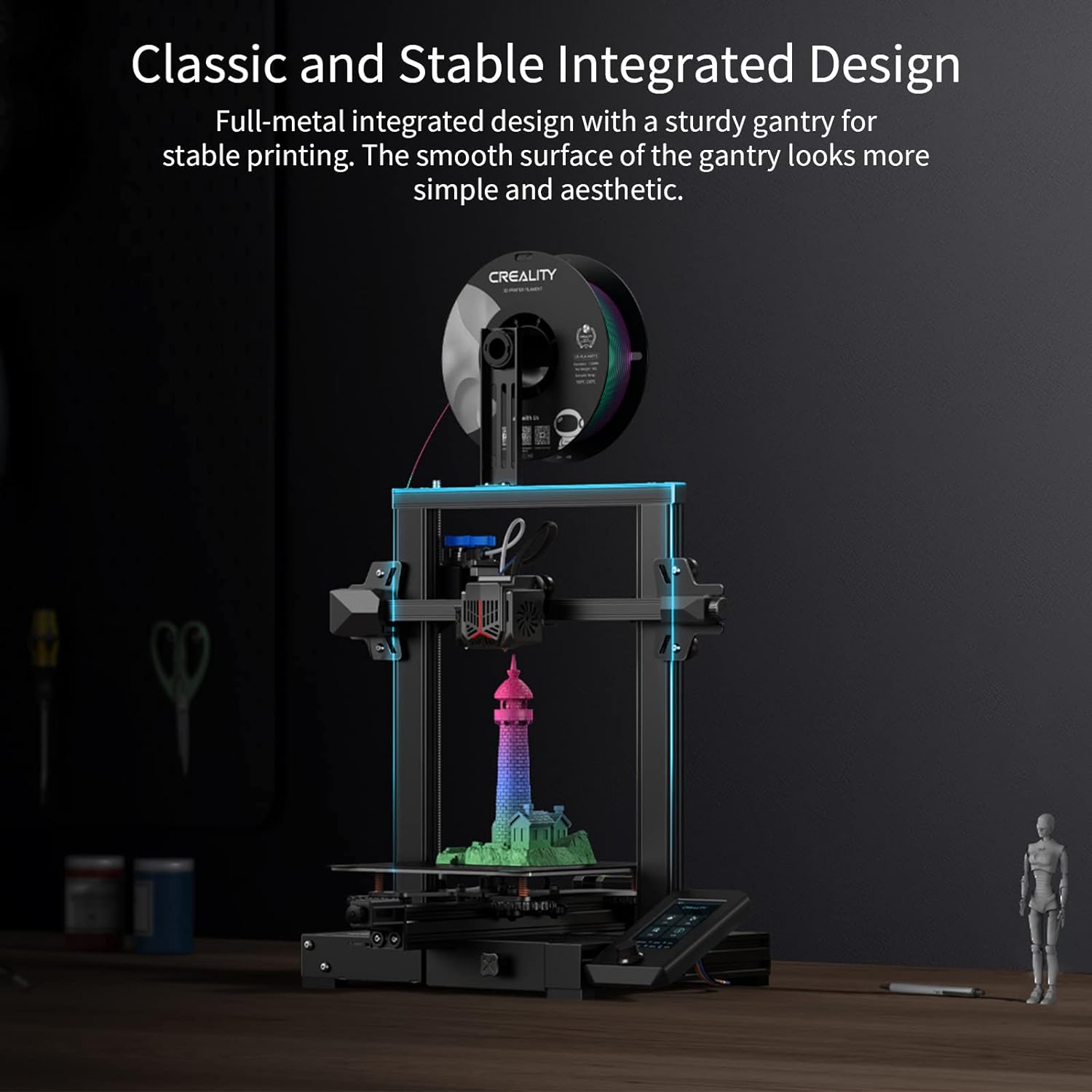 طابعة CRIALITY Ender-3 V2 NEO ثلاثية الأبعاد مع CR-Touch ذاتية التسوية 32 بت اللوحة الأم للكمبيوتر الصامت لوحة بناء مغناطيسية من الفولاذ الزنبركي