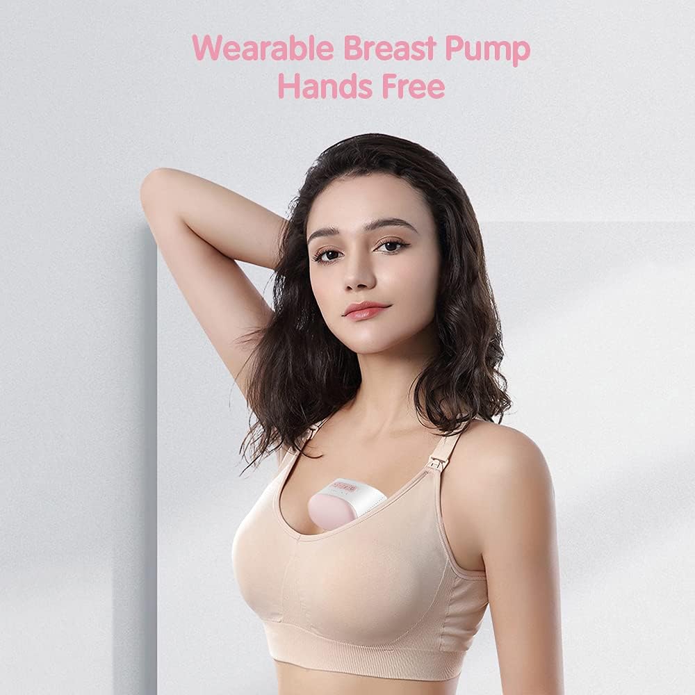 Wearable Electric Breast Pump Single Suction Cup, Ultra Silent Technology, Breast Collector for Breastfeeding