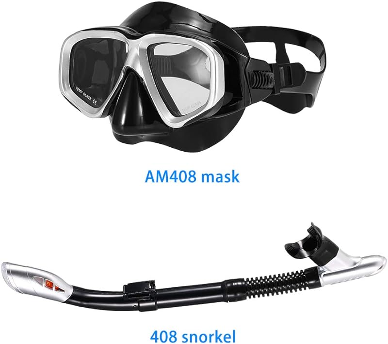 Adult Freediving Mask Snorkel Set Anti-fog Diving Snorkeling Goggle Set