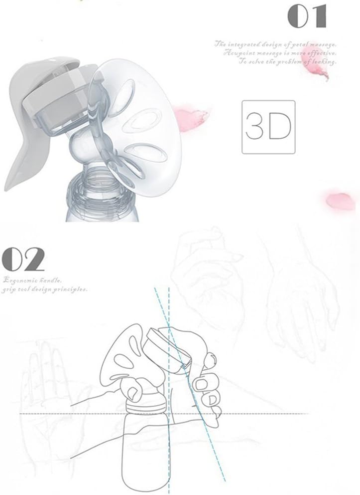مضخة الثدي اليدوية قوية لشفط حلمة الطفل بقوة، تحتوي على زجاجة تغذية بسعة 150 ملل