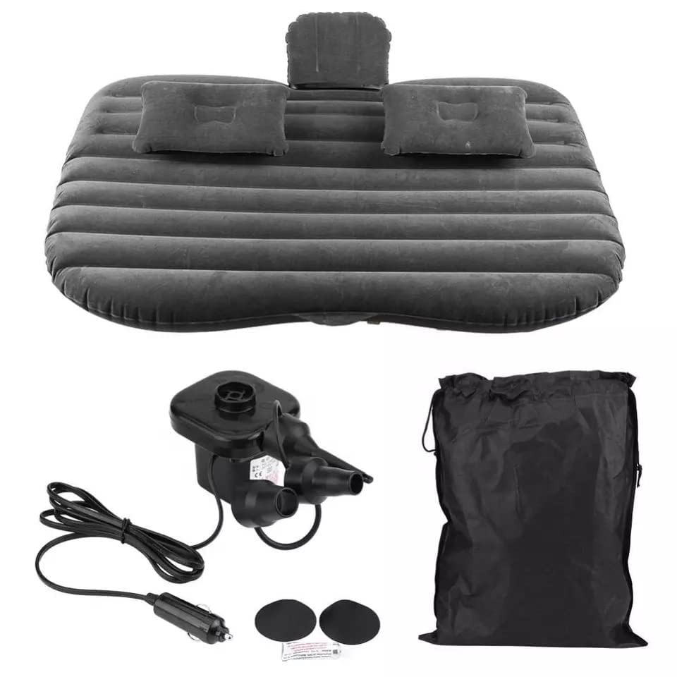 Inflatable car mattress with two air pillows, car air pump and repair kit for Hyundai Eon's car air beds