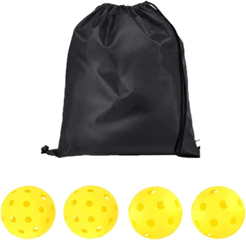 Non-Slip Pickleball Paddles Ribbed Handle Wooden Outdoor Training Equipment 2 Paddles +4 Balls + 1 bag