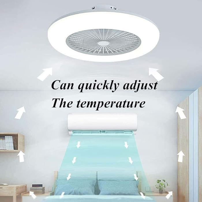 Ceiling Fan with Lighting LED Lights Adjustable Wind Speed Dimming with Remote Control for Bedroom Living Room Dining Room