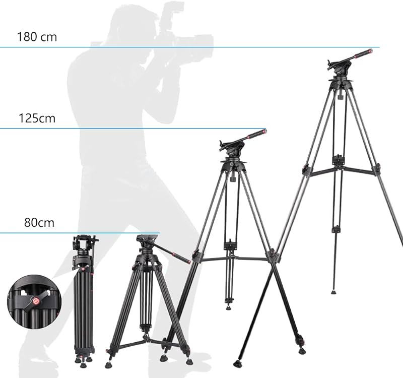 Professional Photography Camera Tripod Aluminum 1m 8 Photography Video Stand Hydraulic Head Heavy Duty Tripod Kit