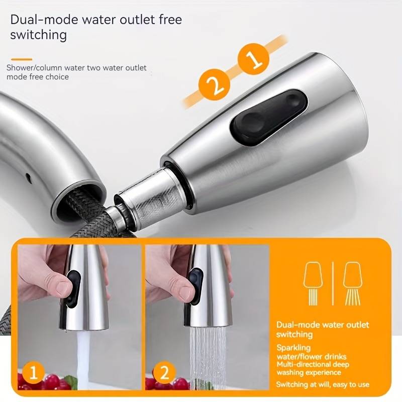 304 stainless steel pull-out washbasin faucet sink household kitchen telescopic sink hot and cold anti-splash water