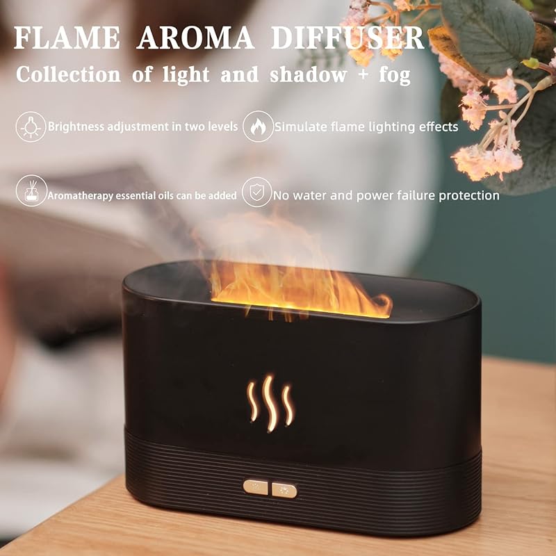 3D simulation flame aromatherapy machine usb home fragrance small appliances desktop colorful flame humidifier