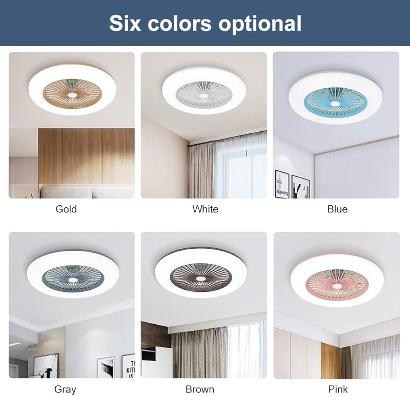 Ceiling Fan with Lighting LED Lights Adjustable Wind Speed Dimming with Remote Control for Bedroom Living Room Dining Room