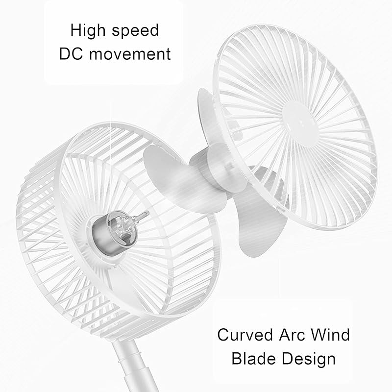 Multifunctional folding desktop fan large wind USB fan rechargeable portable retractable small fan