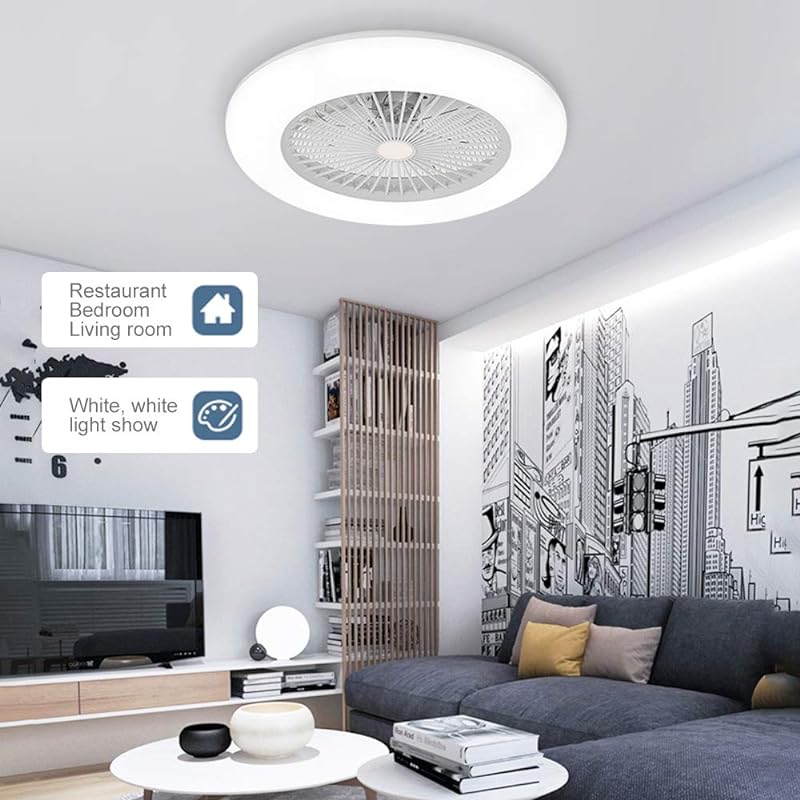 Ceiling Fan with Lighting LED Lights Adjustable Wind Speed Dimming with Remote Control for Bedroom Living Room Dining Room