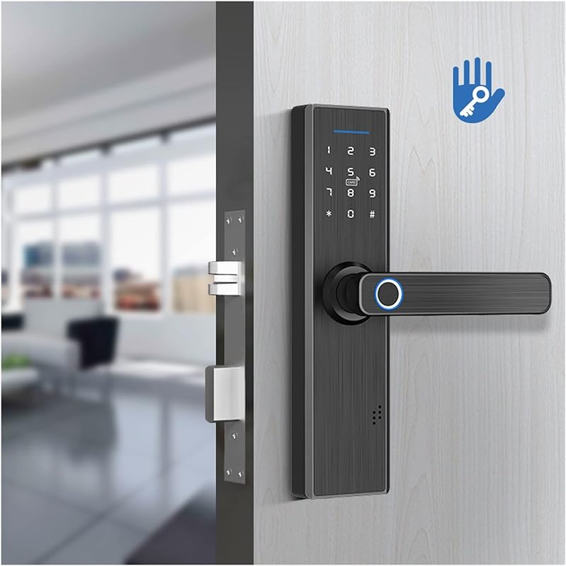 Graffiti intelligent fingerprint electronic locks support password card emergency key to open the door for wooden door room office