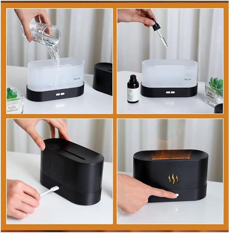 3D simulation flame aromatherapy machine usb home fragrance small appliances desktop colorful flame humidifier