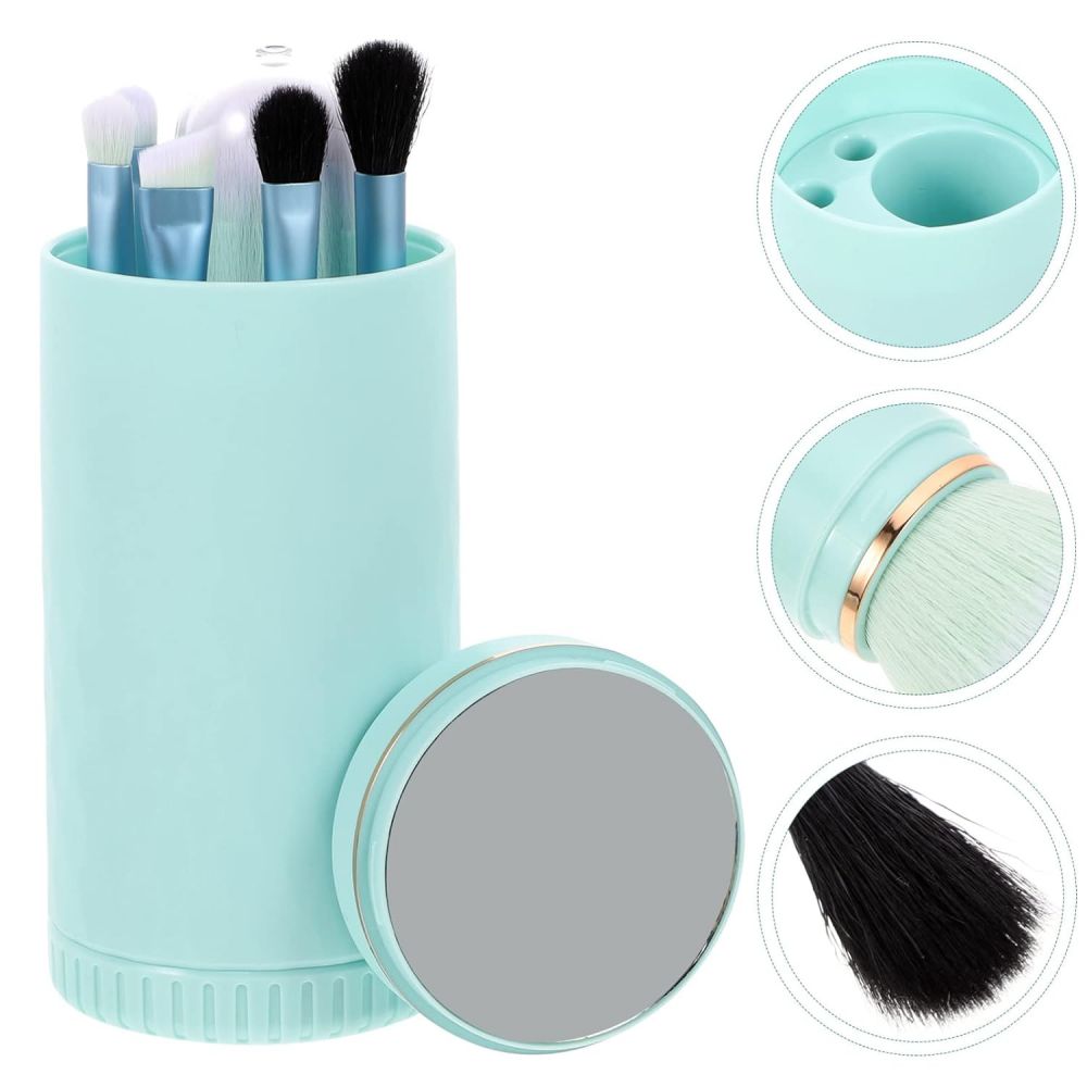 6-in-1 Portable Makeup Brush Set green

