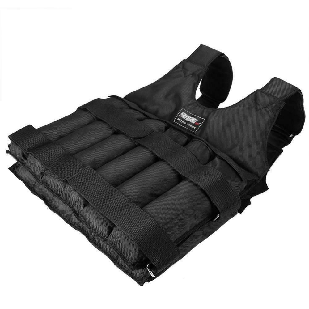 Running 20/50 kg Adjustable Steel Plate Empty Vest Shoulder Padded Shoulder Weighted Sandsuit Fitness Empty Vest