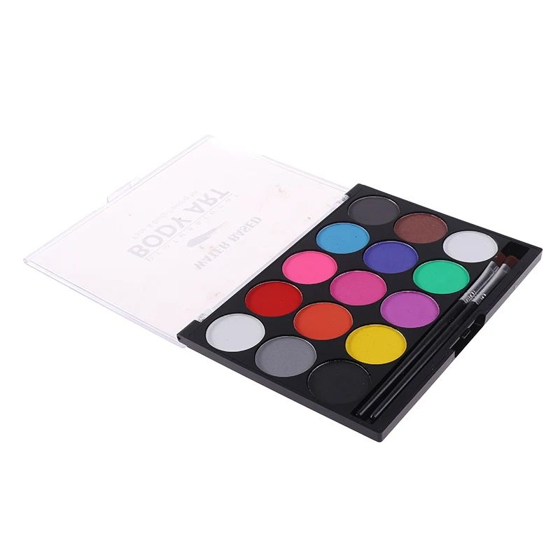 15 Colors Face Painting Body Makeup Non-Toxic Safe Watercolor Oil with Brush Christmas Halloween Party Tools