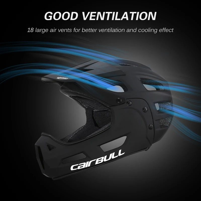 Adult Cycling Helmet - Full Face with Removable Chin Shield & Visor