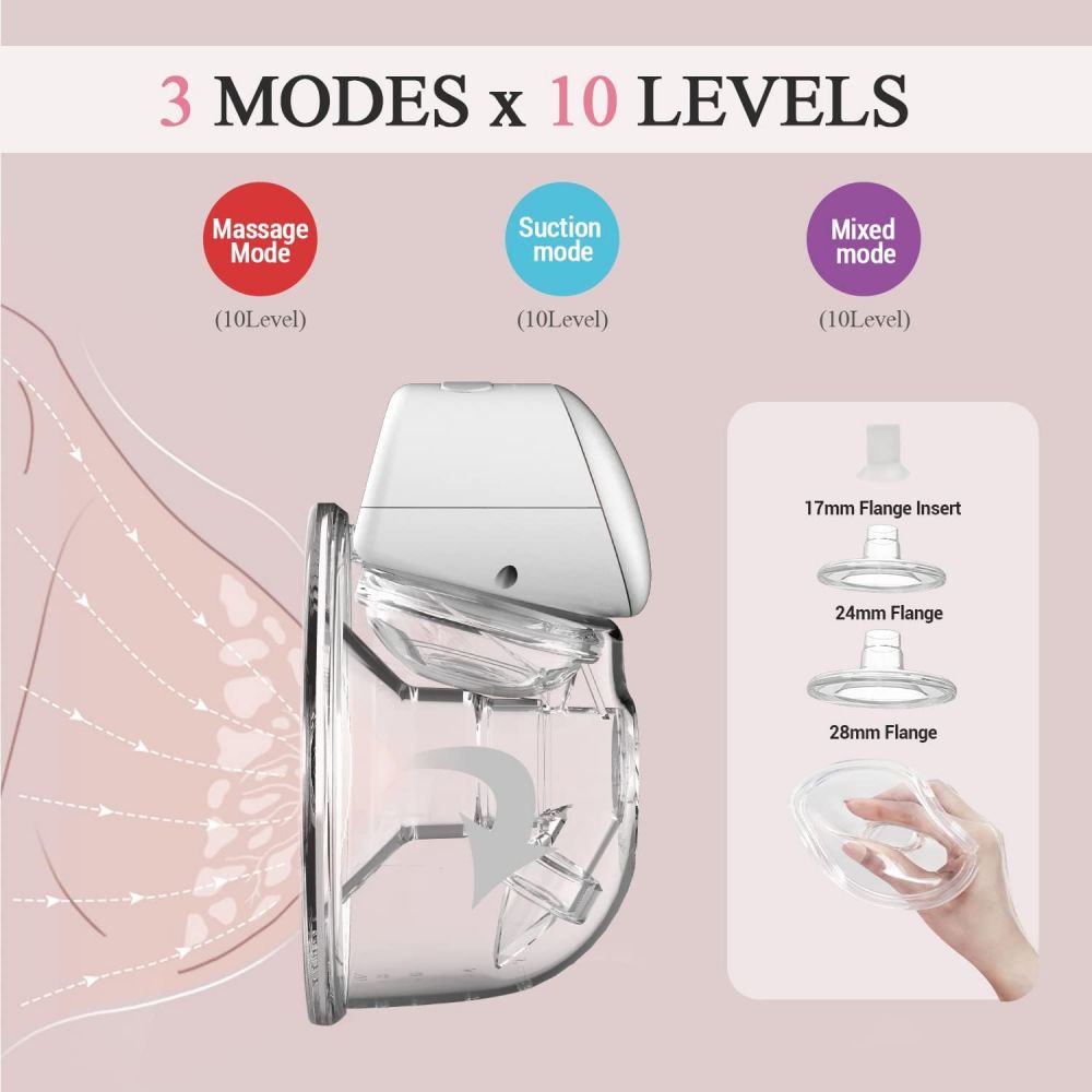 Hands-Free Wearable Breast Pump Single Electric Breast Pump 240ml Ultra Silent Technology Breastmilk Collector