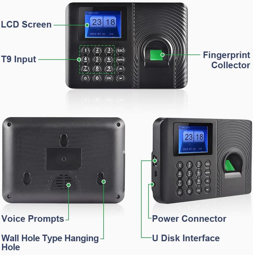 Intelligent Biometric Fingerprint Password Attendance Machine Employee Sign-in Recorder