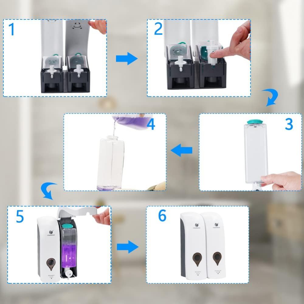 No-punch soap dispenser bathroom wall-mounted hand soap box press hotel shampoo shower gel box