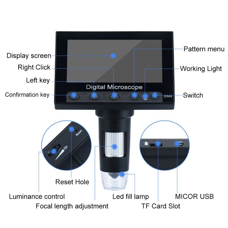 4.3 inch screen digital microscope repair tool DM4 microscope