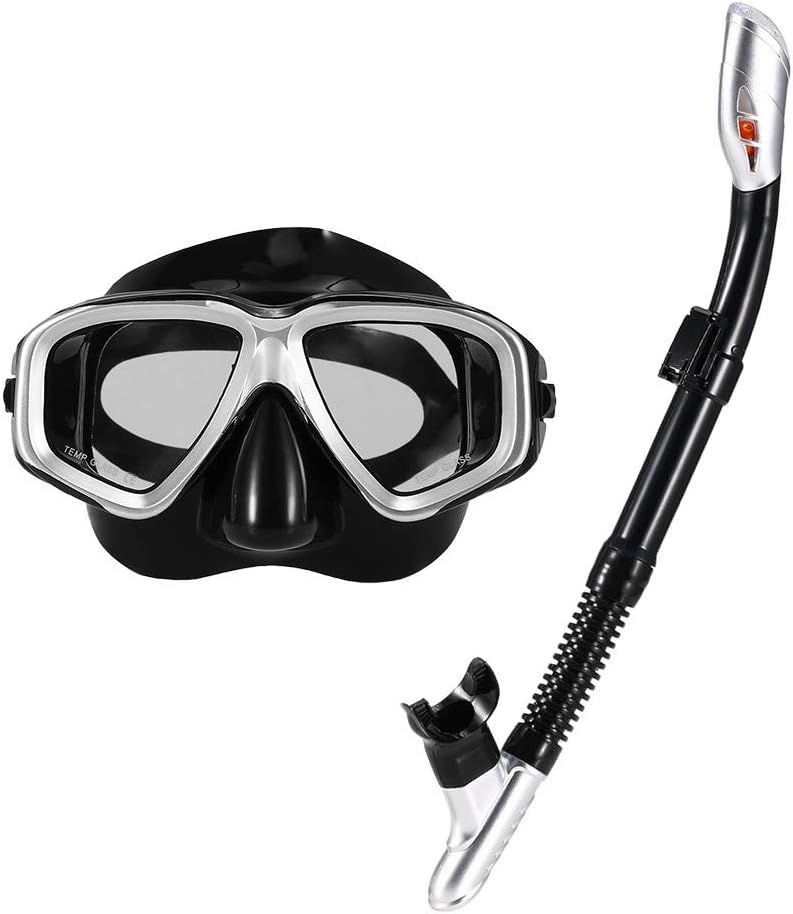 Adult Freediving Mask Snorkel Set Anti-fog Diving Snorkeling Goggle Set