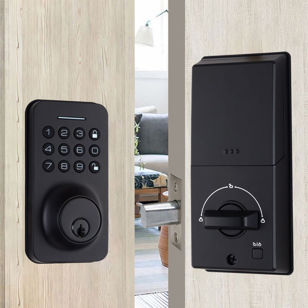 Graffiti Interior Wooden Door American Latch Intelligent Swipe Card Remote Send Combination Lock