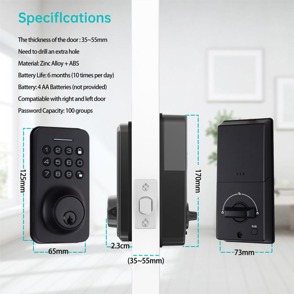 Graffiti Interior Wooden Door American Latch Intelligent Swipe Card Remote Send Combination Lock